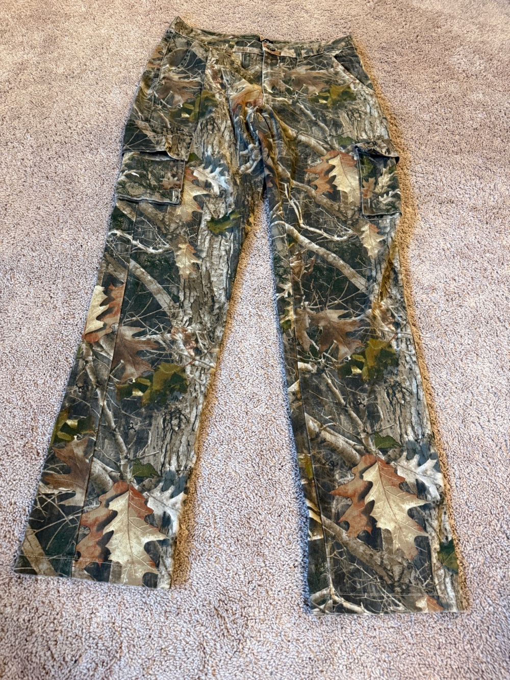 Mens Camo Cargo Pants in Green Brown Tan utility camouflage
